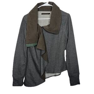 NICHOLAS K Gray Jersey Knit Asymmetrical Layered Jacket Grunge Gothic Medium Z24